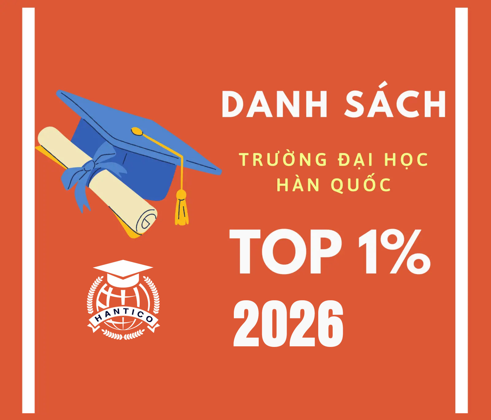 Danh sách 35 Trường TOP 1% Hàn Quốc 2026 | Du học Hantico